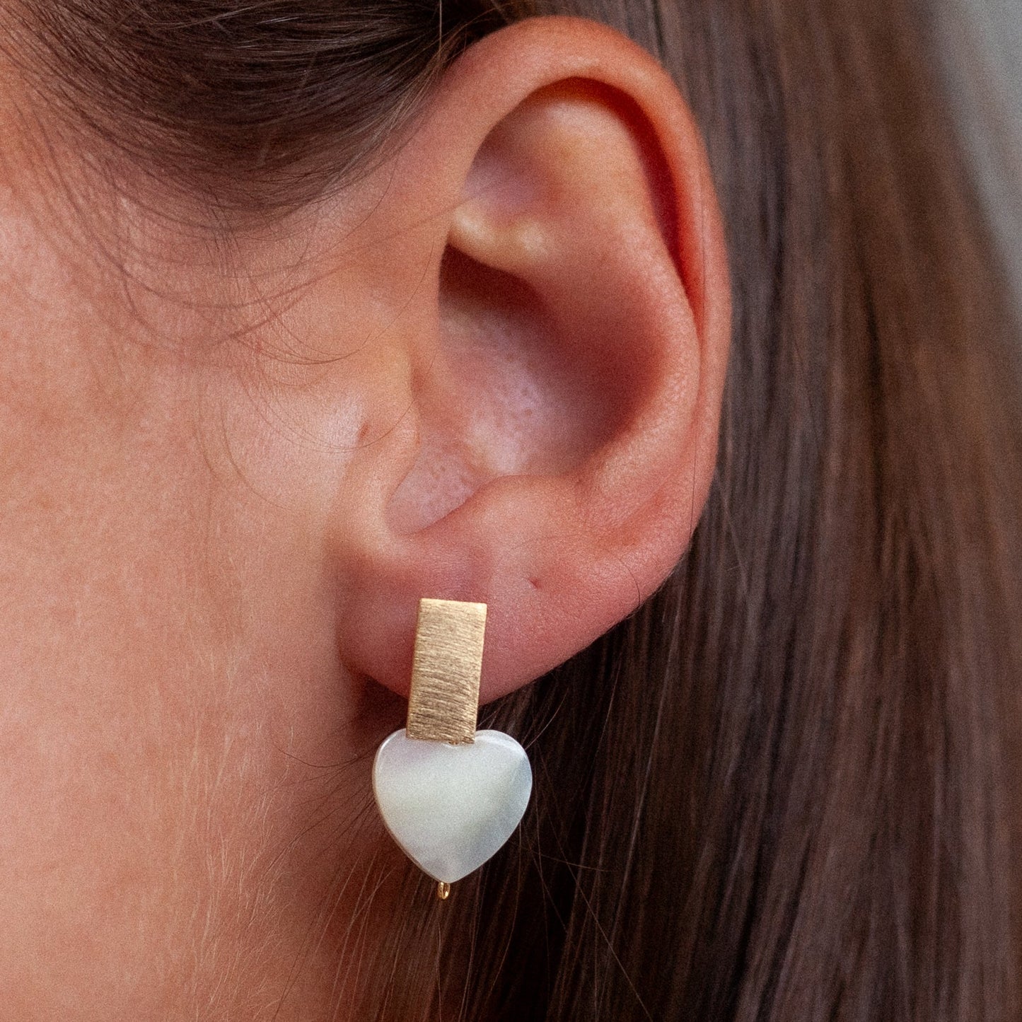 Mother Of Pearl heart errings