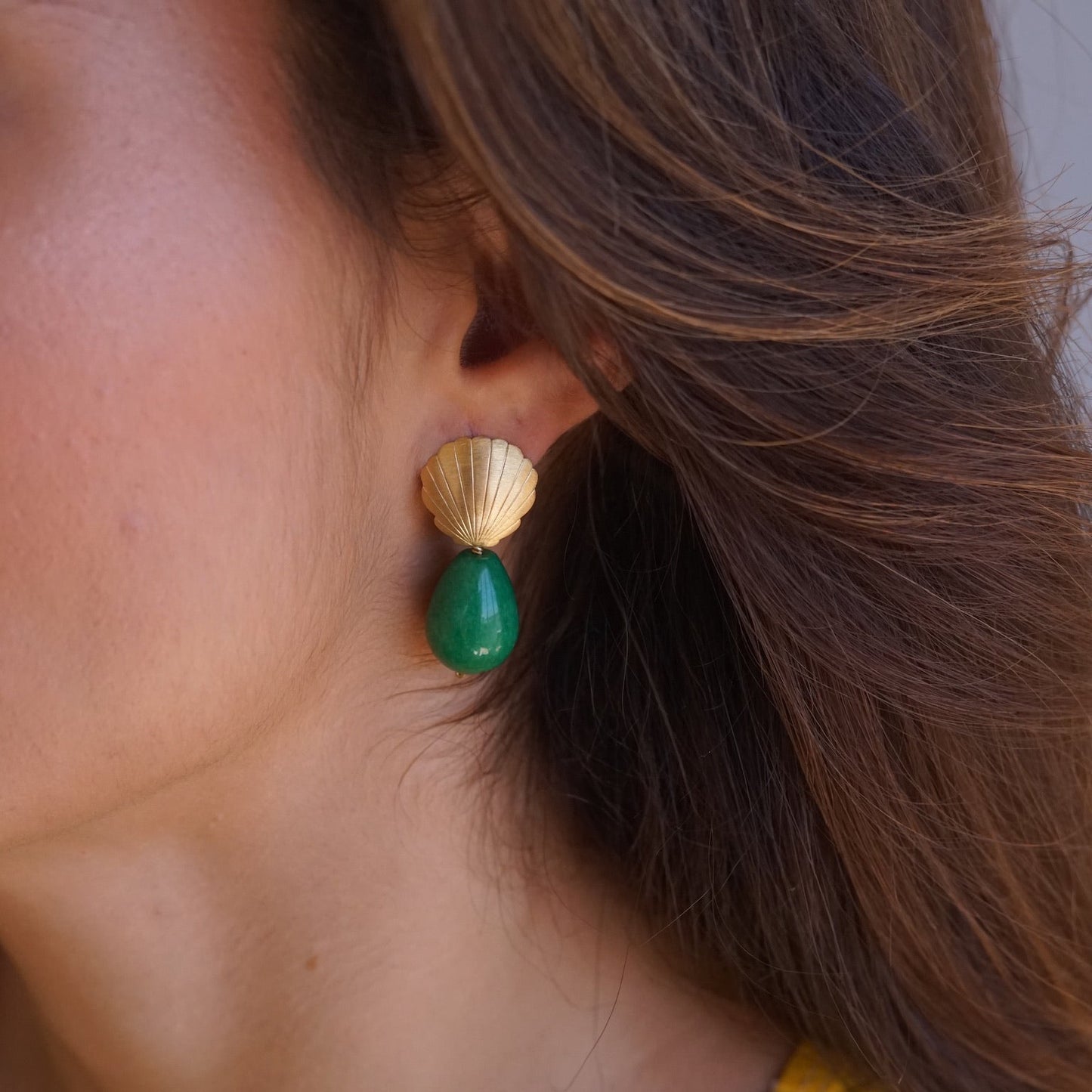 Shell Jade Gemstone Earring