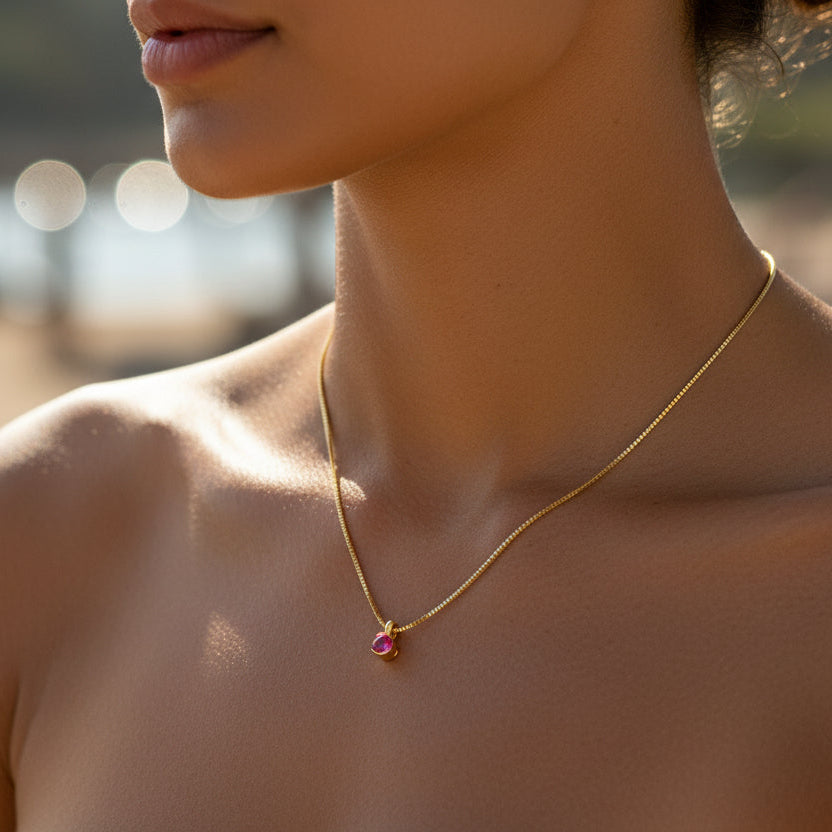 Clara Pink Zirconia Necklace